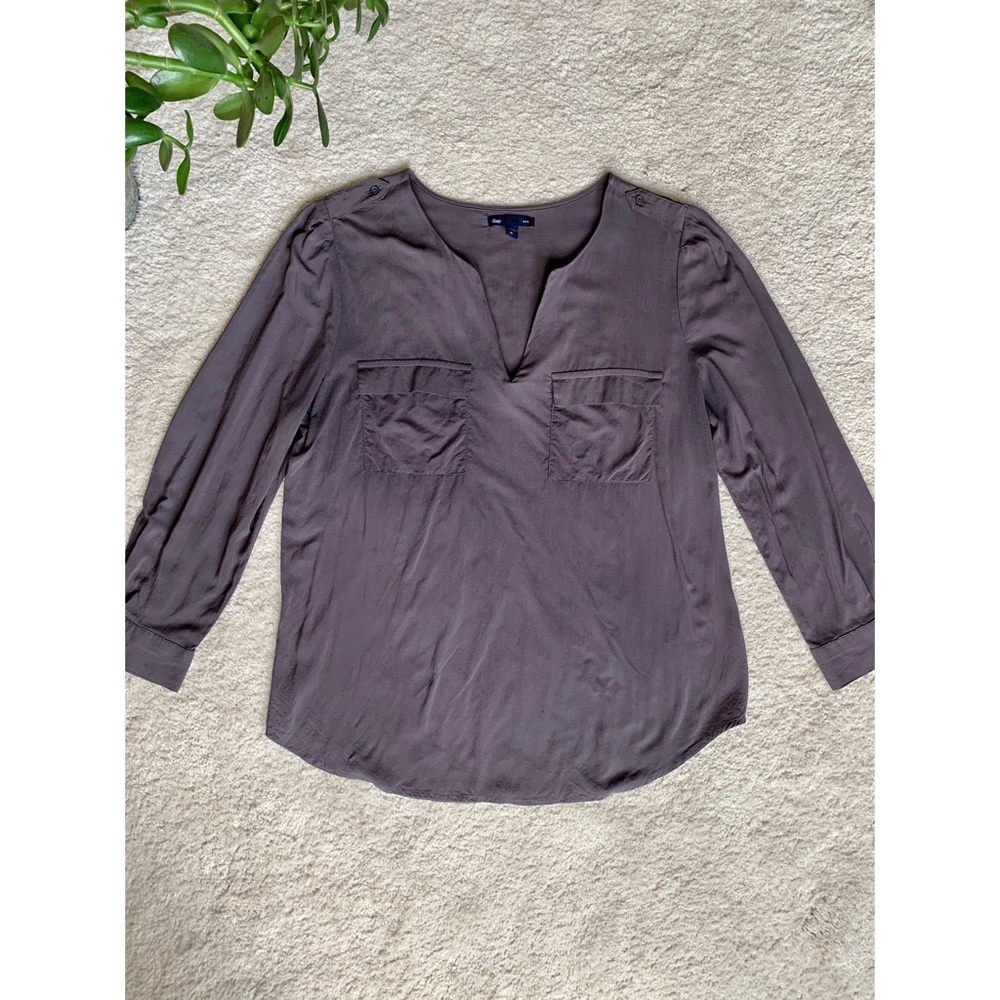 🌻 GAP Dark Gray ¾-Sleeve Blouse